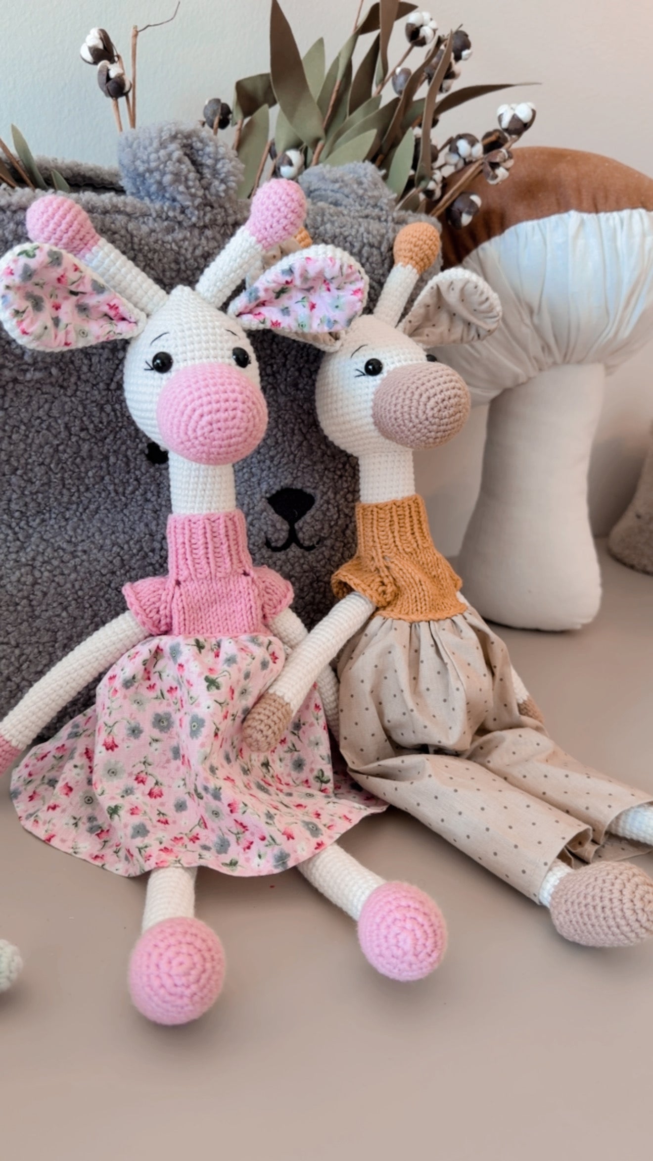 Handmade Crochet Giraffe Toy – Amigurumi Cotton Keepsake Giraffe Doll