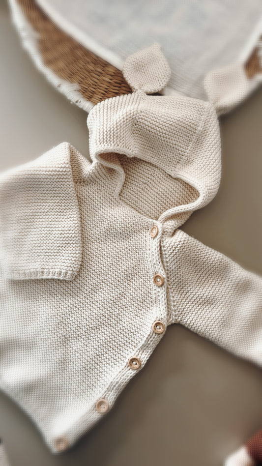 Bunny Ear Knitted Baby Cardigan