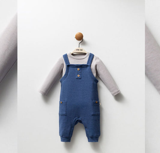 Baby Boy Quilted Dungaree Set