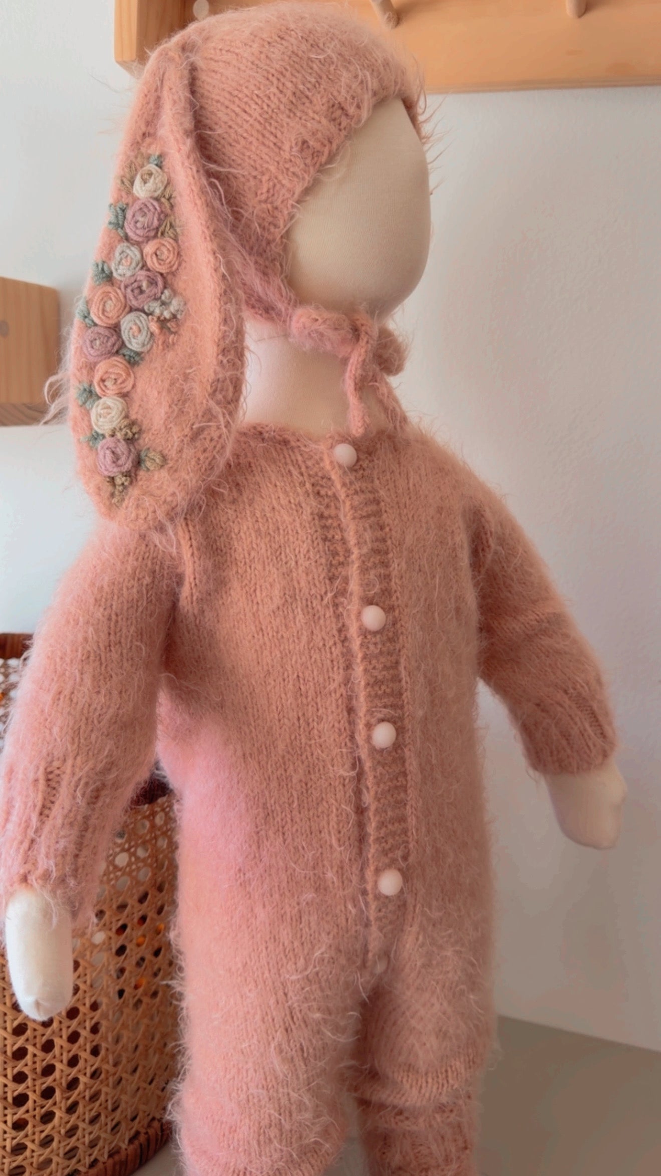 Handknit Baby Romper Set, Luxurious Soft Yarn, Photo Prop (3-6 M)