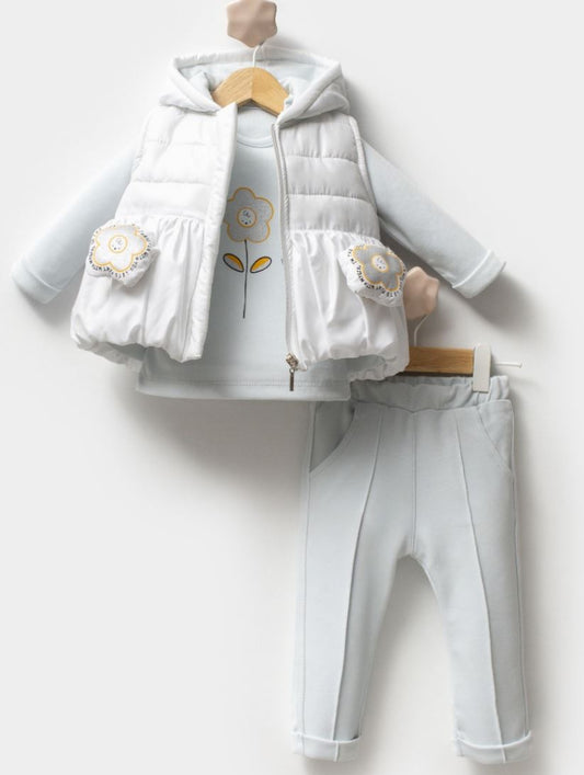 Baby Girl 3-Piece Flower Set – Soft Pastel