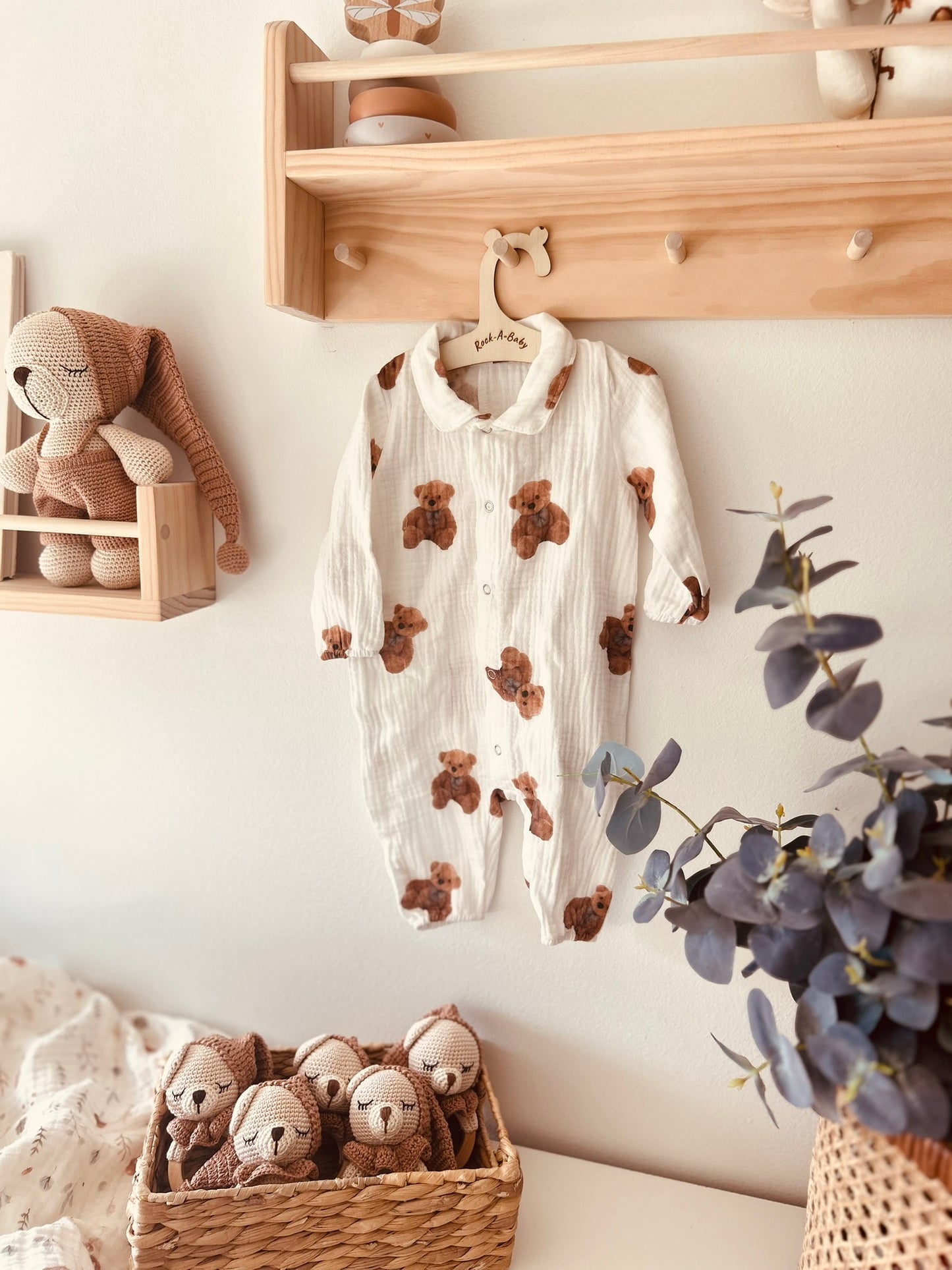 Muslin Cotton Baby Body Suits, Bear Muslin Bodysuit, Bunny Muslin Bodysuit, Penguin Muslin Bodysuit