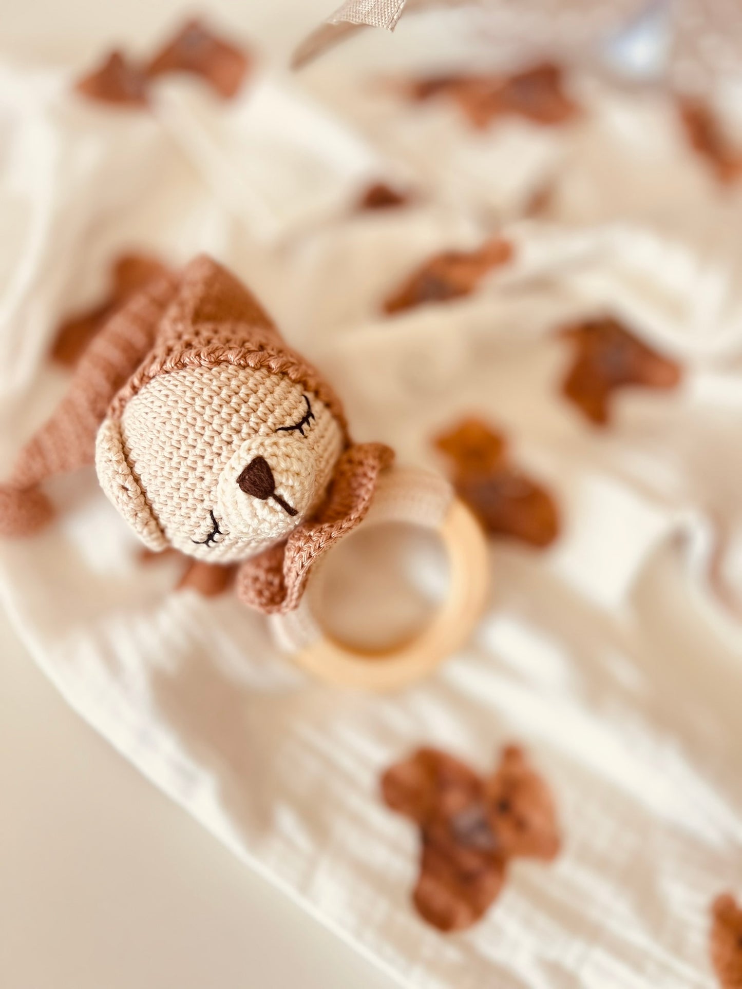 Gender Neutral Teddy Bear Teether Rattle