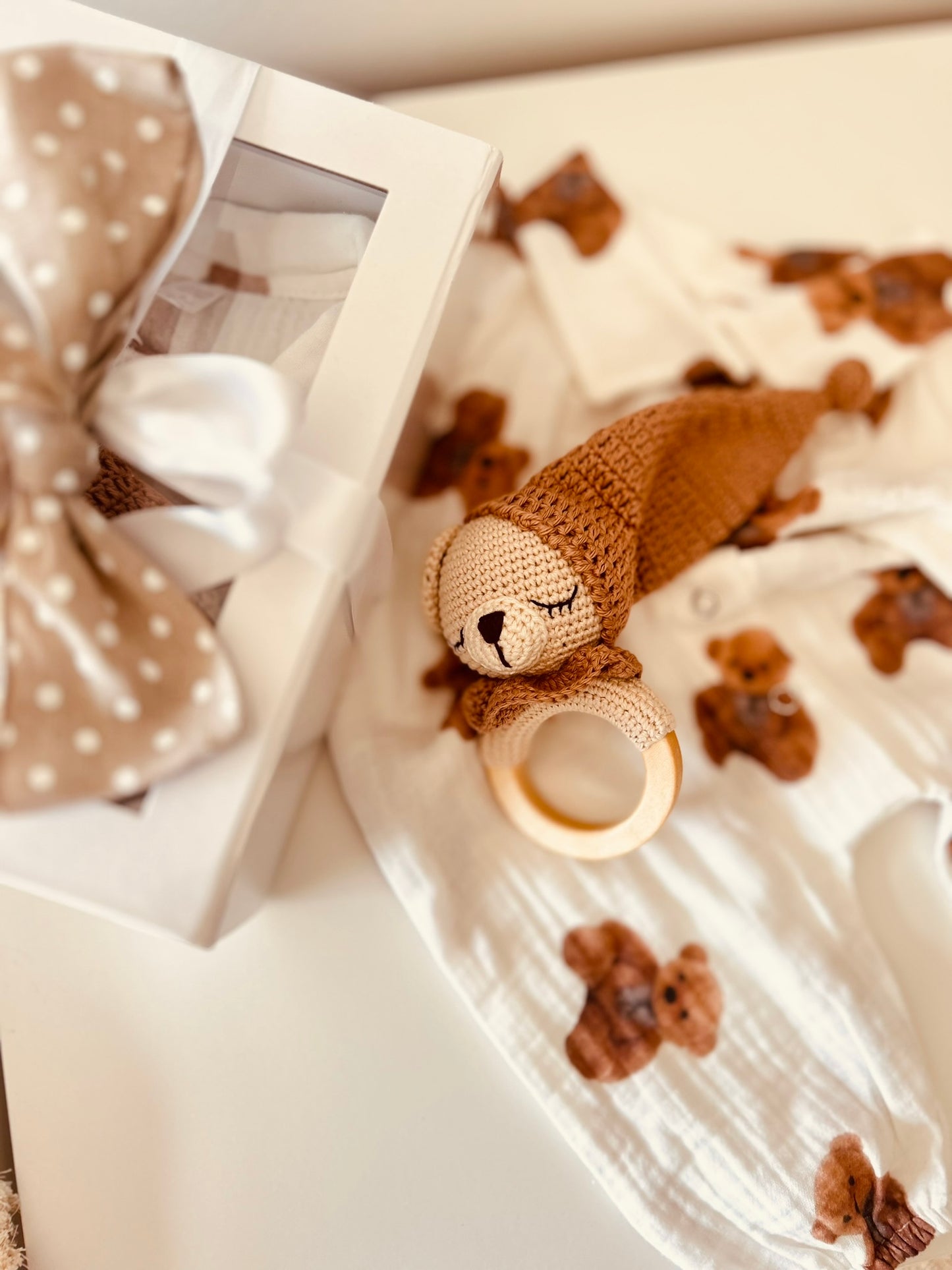 Teddy Bear Gift Set (Romper& Rattle)