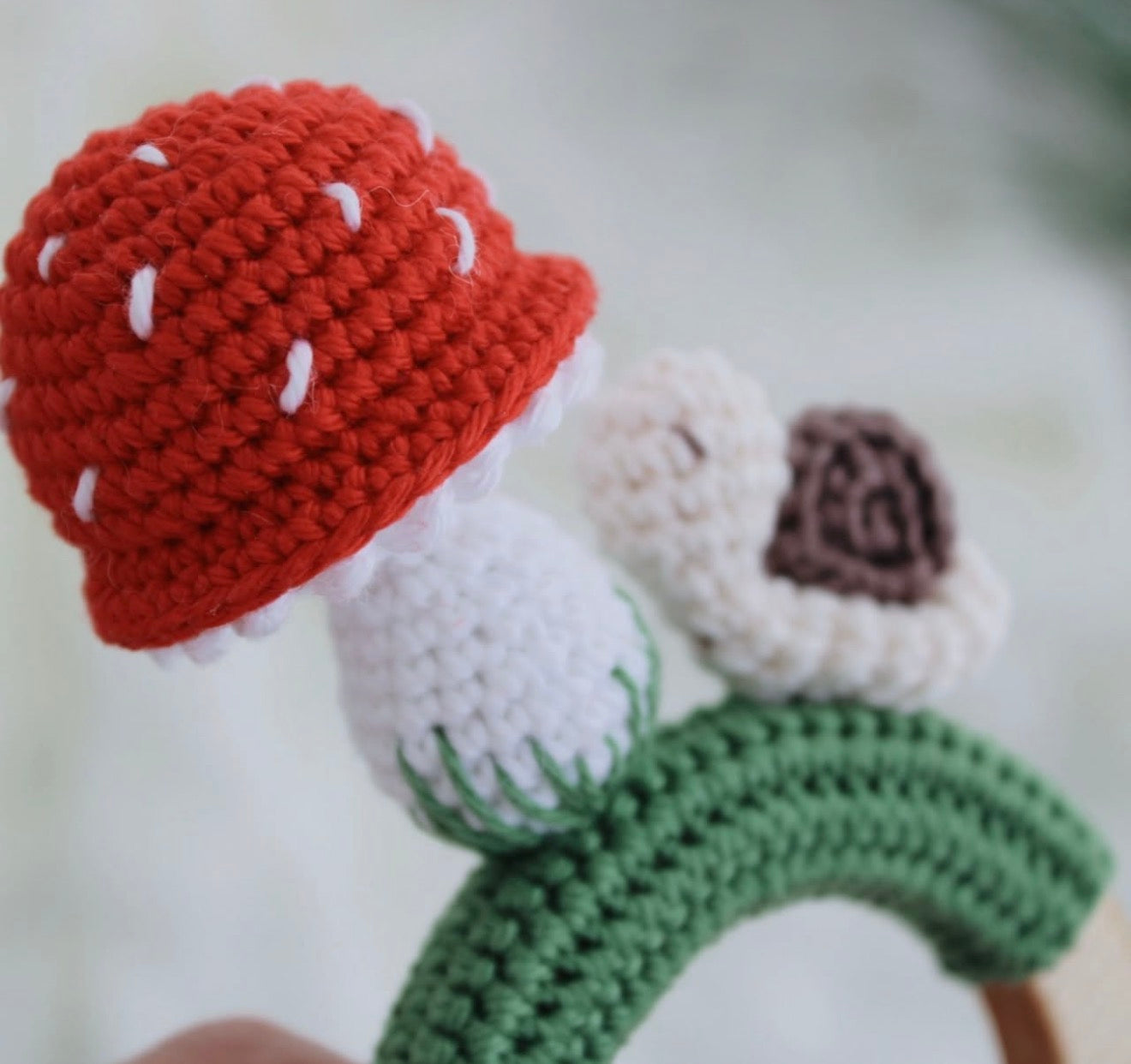 Crochet Mushroom Rattle