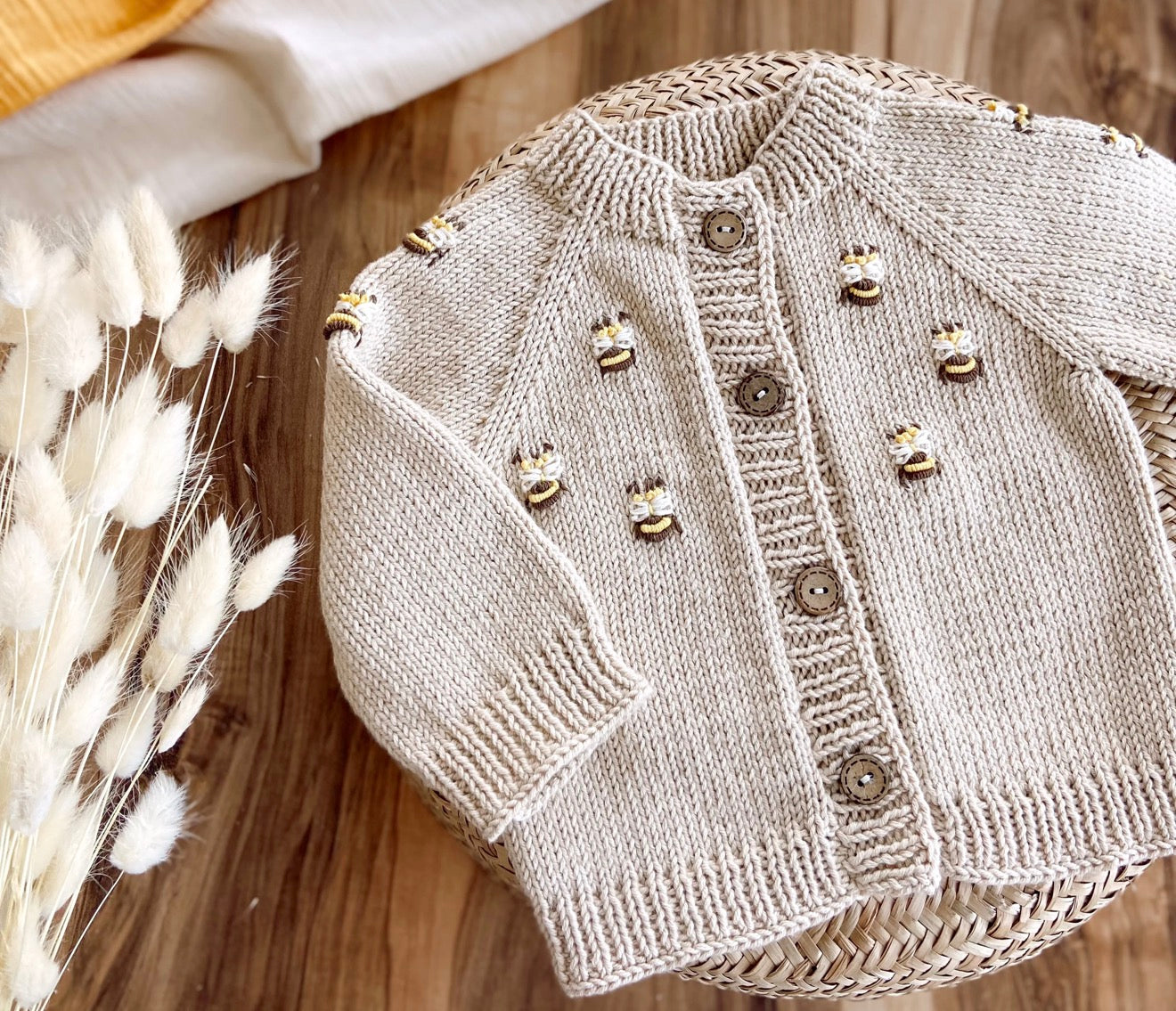 Bee Romper & Cardigan for 6-12 M Newborn Baby, Romper Set