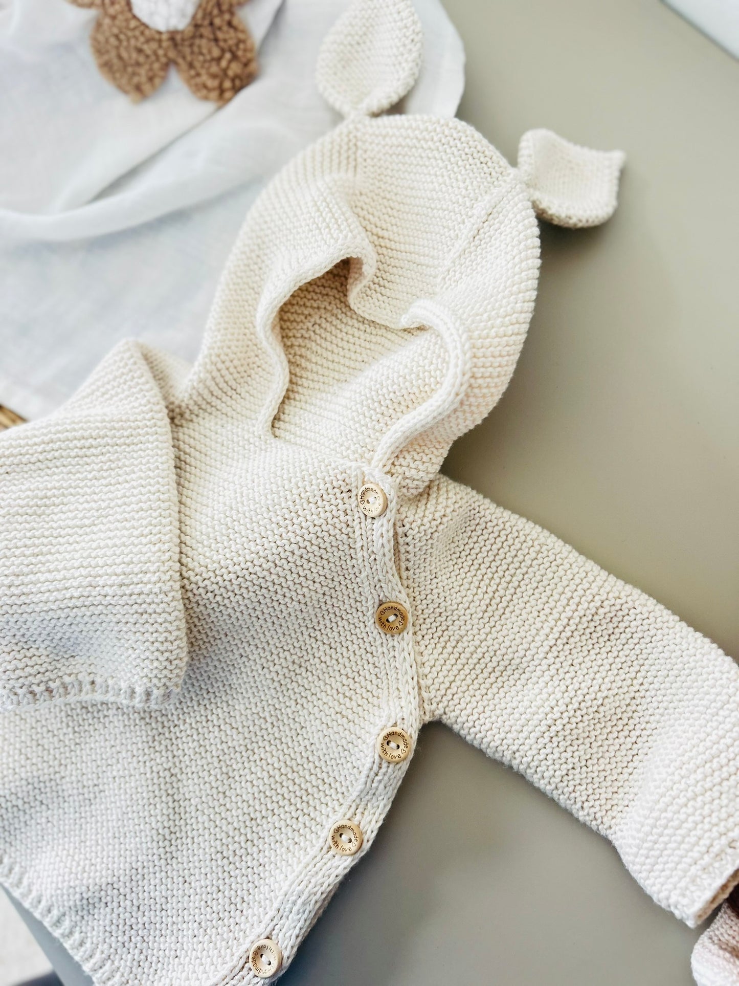 Bunny Ear Knitted Baby Cardigan