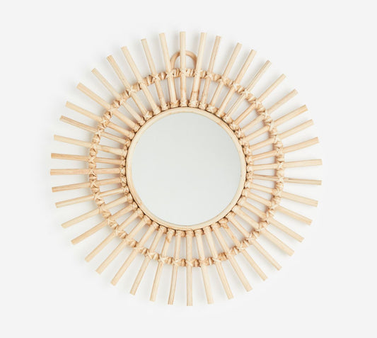 Rattan Framed Mirror for Nursery