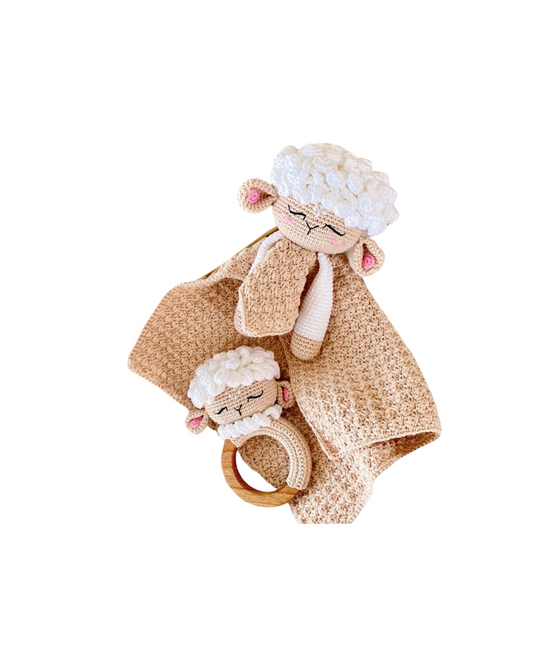 Little Lamb Crochet Rattle and Lovey