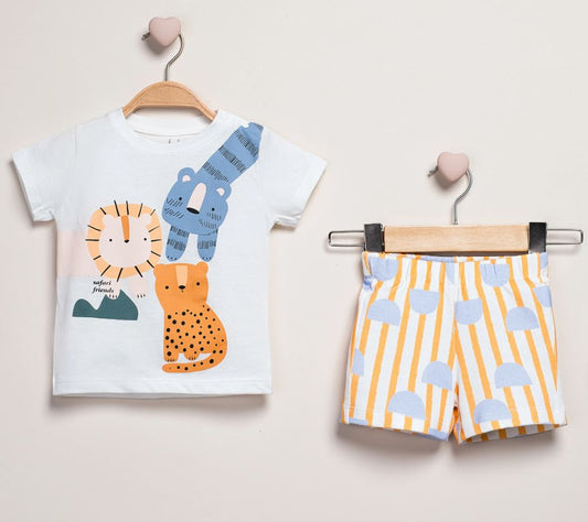 Safari Friends 2-Piece Baby Set – Animal Cotton Outfit