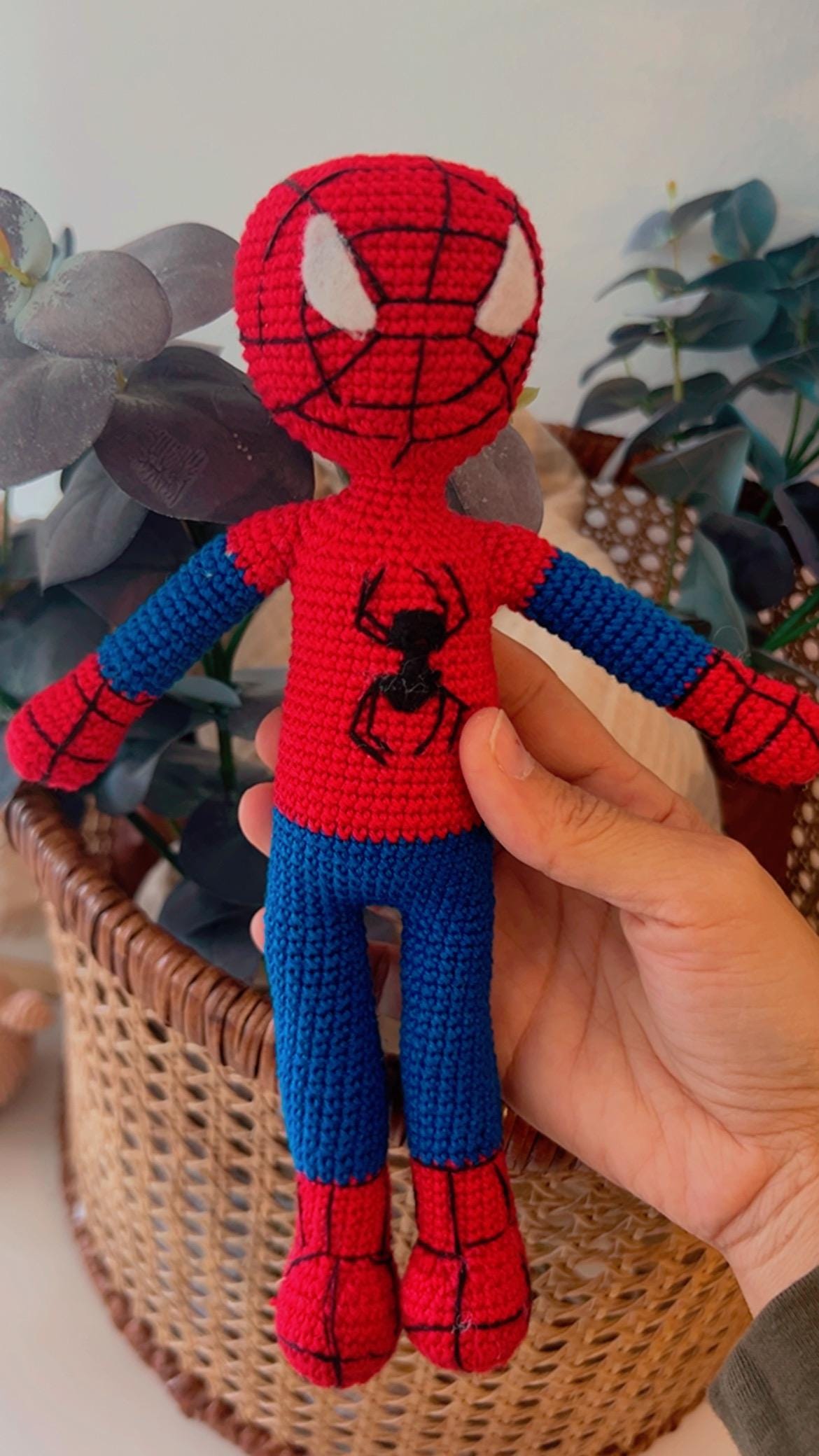 Amigurumi Spider Man, Stuffed Baby Toy, Baby First Spider Man, Stuffed Spider Man