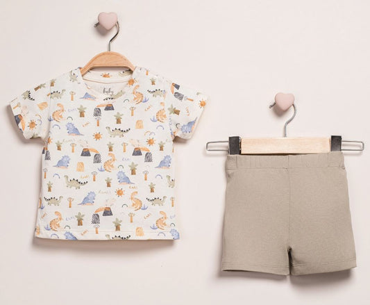 Dino Adventure 2-Piece Baby Set – Cotton Dinosaur Outfit