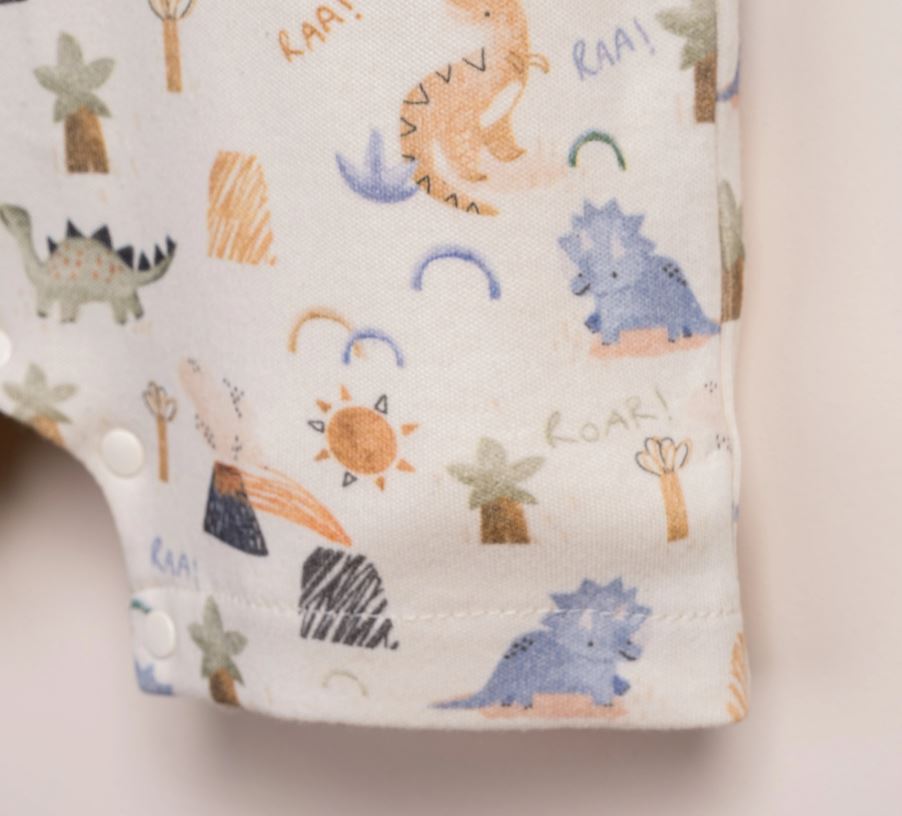 Dino Roar Cotton Romper – Playful Dinosaur Baby Outfit