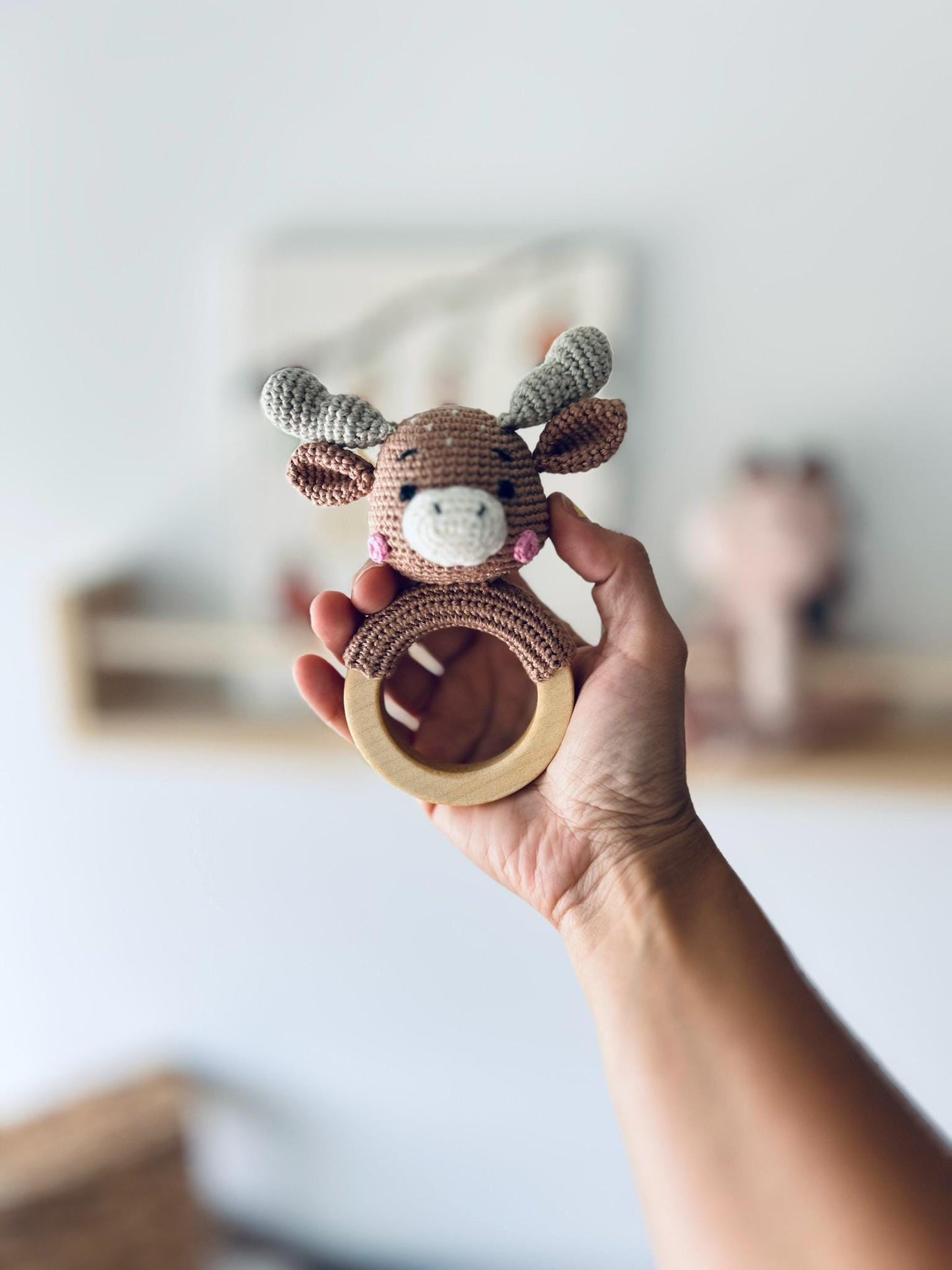 Moose rattle teether