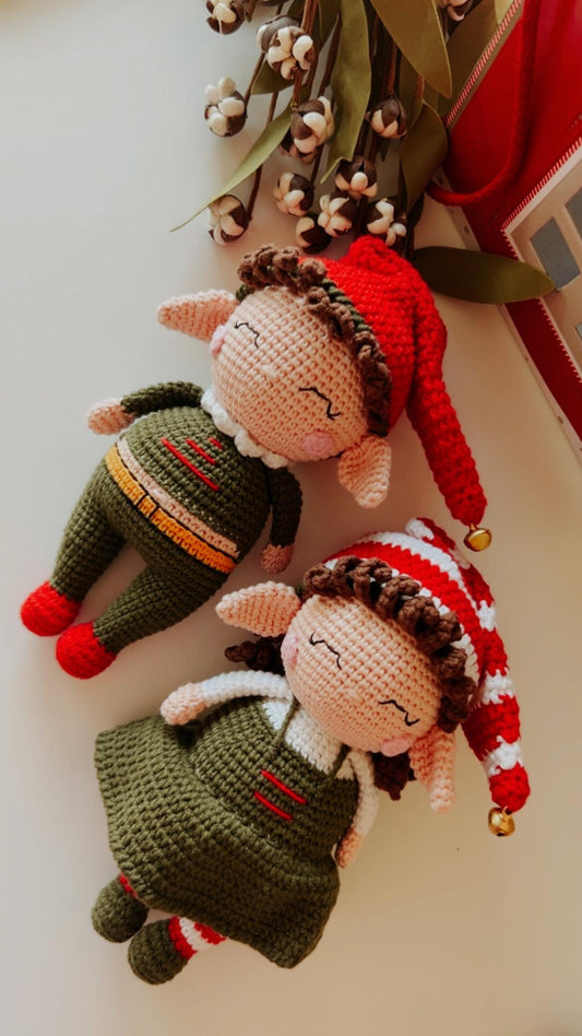 Crochet Elf Doll, Christmas Elf Toy, Amigurumi Toys, Holiday Decoration