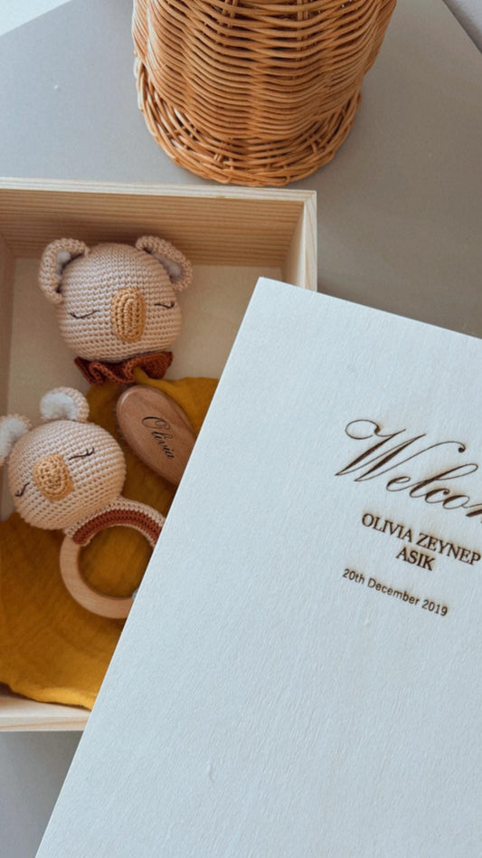 Personalized Baby Gift Box, Customized Baby Keepsake Box, Koala Gift Set