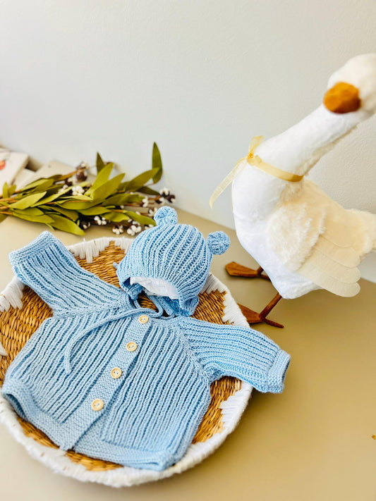 Handknitted Baby Clothing, Handmade Vintage Style Baby Set, Newborn Baby Photo Props, Handknit Outfit