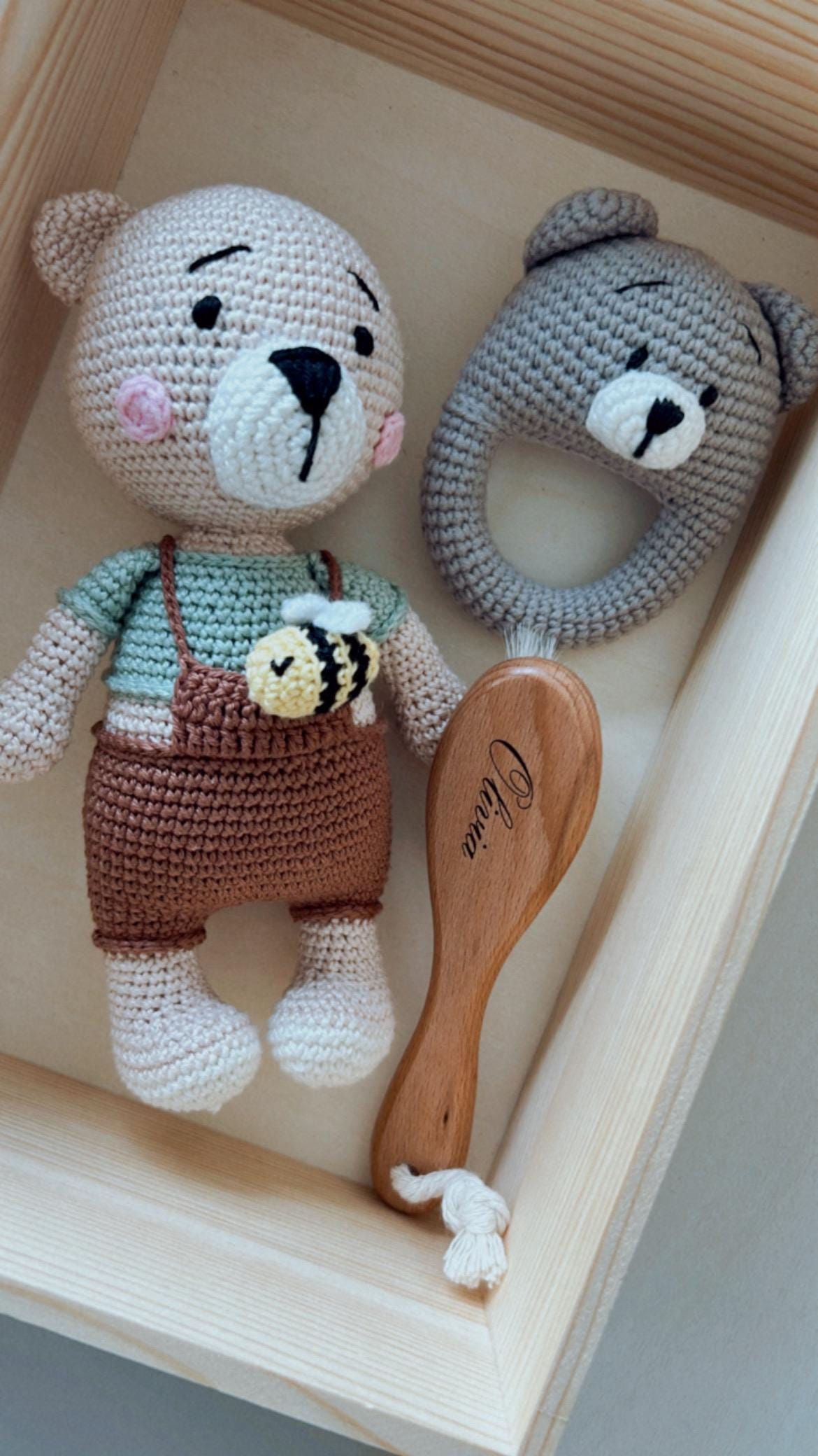 Personalized Baby Gift Box, Customized Baby Keepsake Box, Bear Themed Gift Set