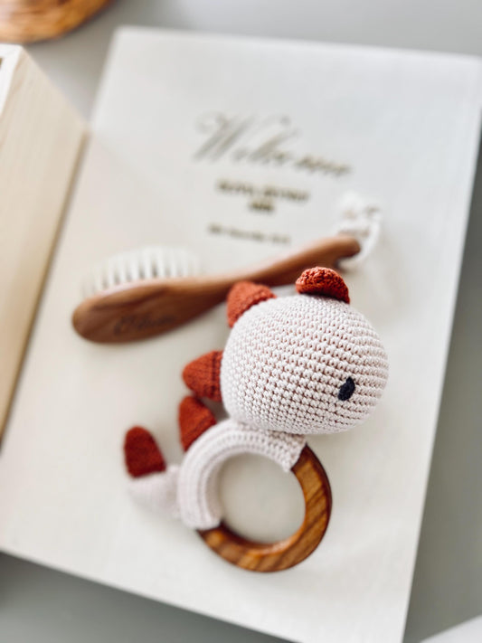 Personalized Baby Gift Box, Customized Baby Keepsake Box, Dinosaur Gift Box
