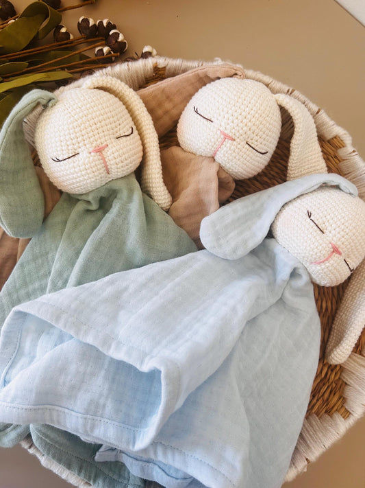 Handmade Organic Muslin Lovey | Baby Shower Gift | Rock-A-Toy