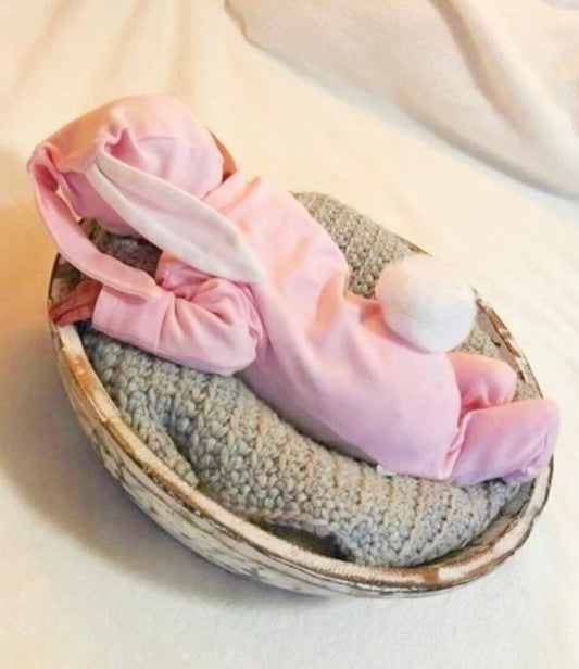 Baby Bunny Costume Set, Newborn Bunny Photo Prop, Newborn Romper with Ears &Fluffy Tail, Photo prop for infants