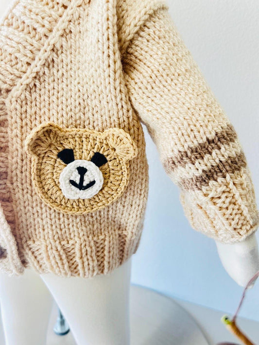 Handmade Baby Cardigan – Handmade Baby Knit Sweater, Baby Shower Gift, Baby Outfit (3-6M)