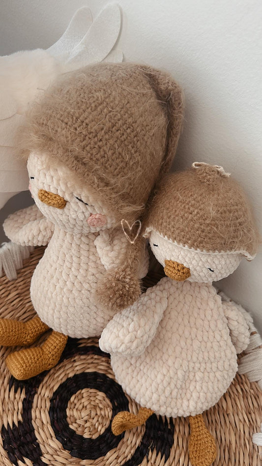 Handmade Crochet Goose Toy & Lovey – Soft Plush Baby Comfort Set