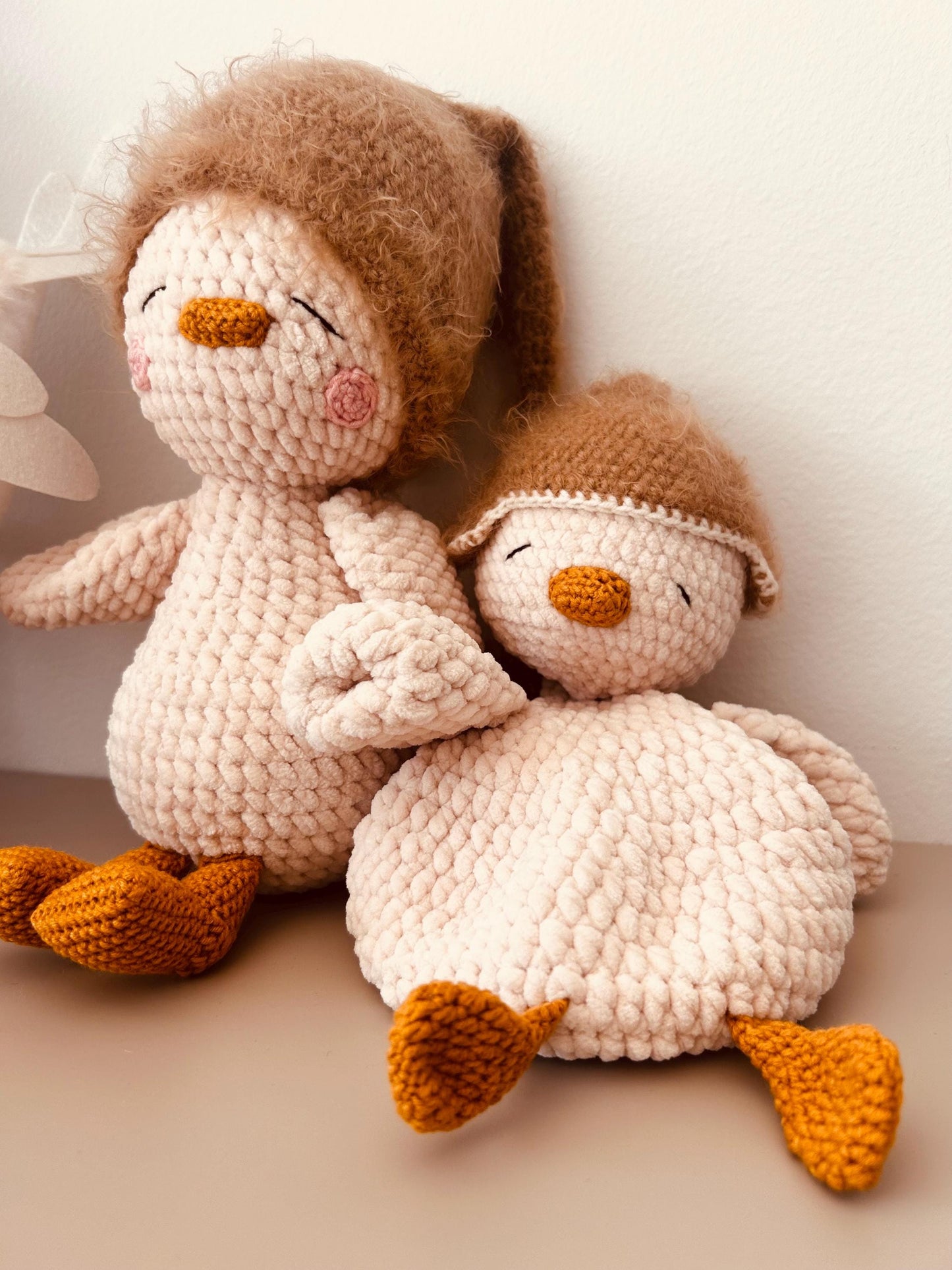 Handmade Crochet Goose Toy & Lovey – Soft Plush Baby Comfort Set