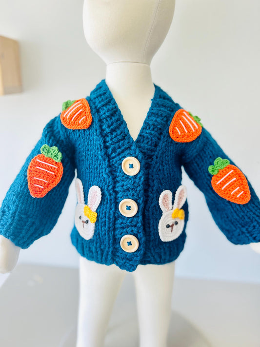 Handmade Baby Cardigan – Handmade Baby Knit Sweater, Baby Shower Gift, Baby Outfit (0-3 M)