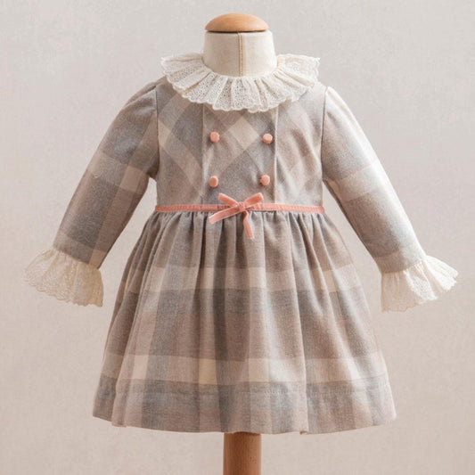 Vintage Plaid Baby Dress – Toddler Girl Church Dress / Birthday Outfit