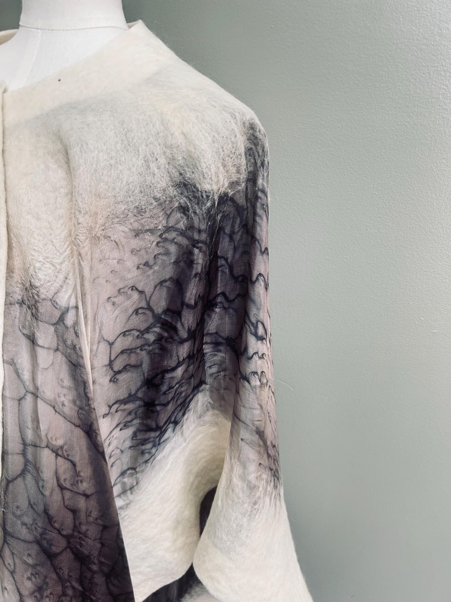 Handmade Silk and Felt Poncho-Mom