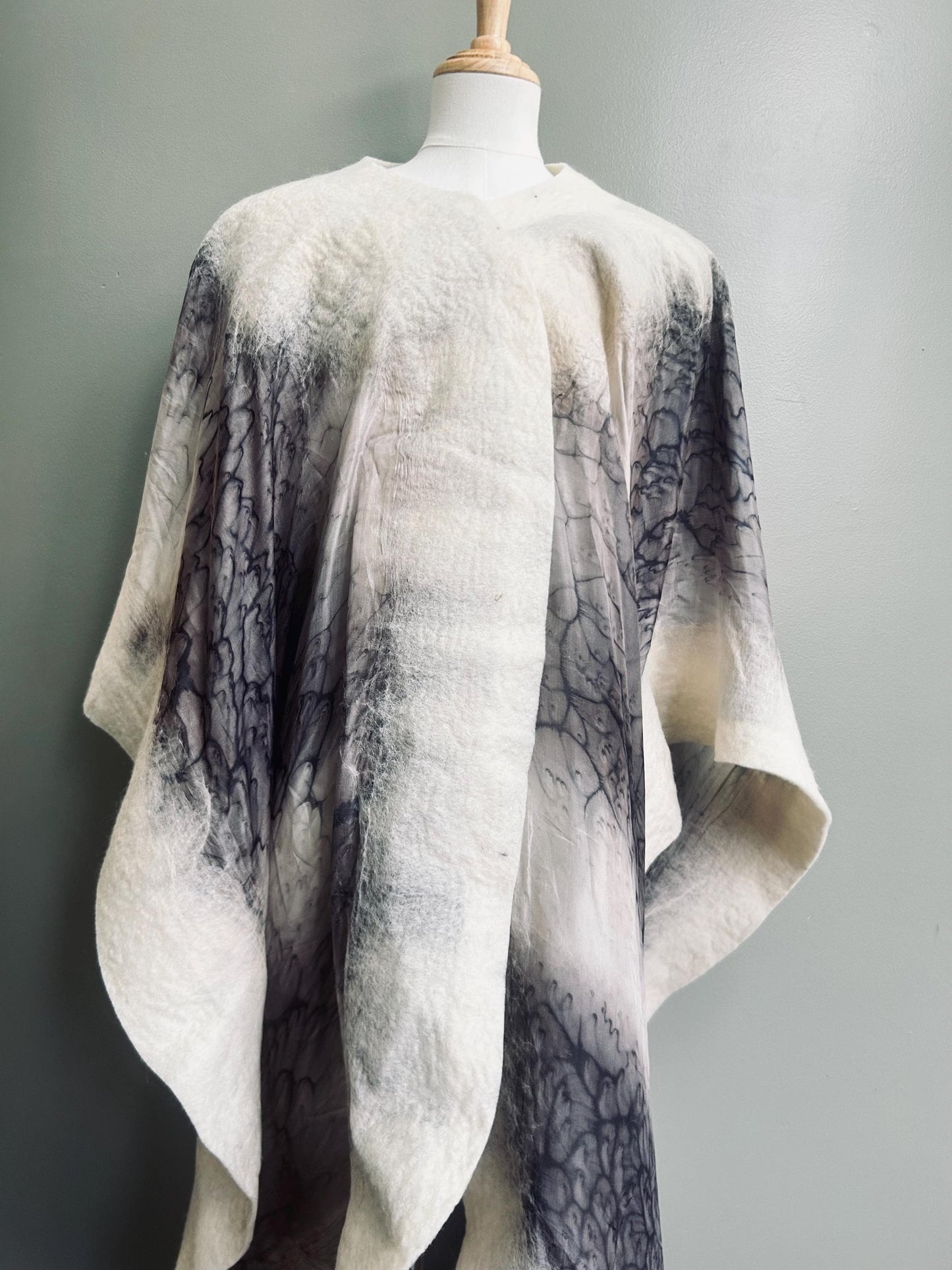 Handmade Silk and Felt Poncho-Mom