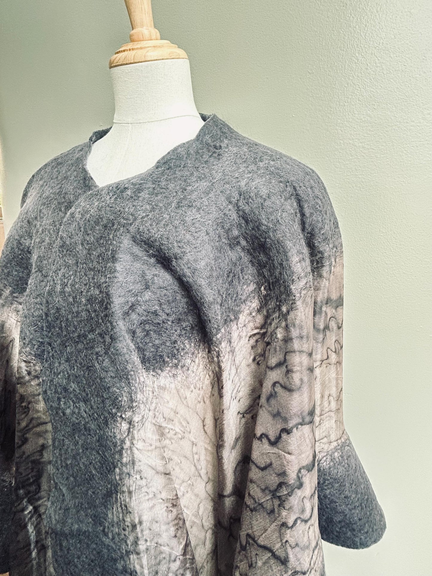 Handmade Silk and Felt Poncho-Mom