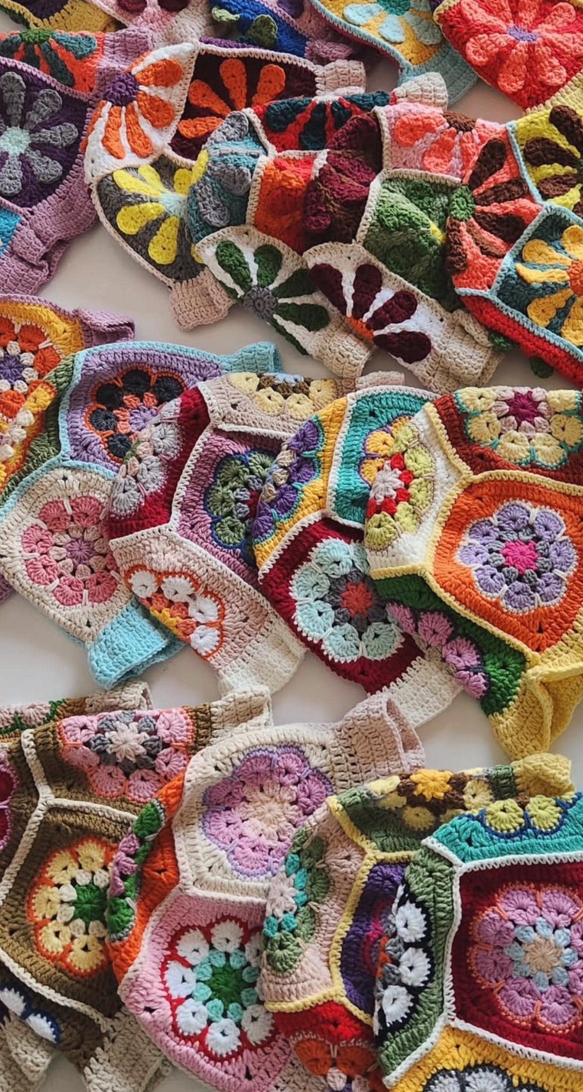 Handmade Crochet Flower Beanie – 70s Granny Square Hippie Hat-Mom Group