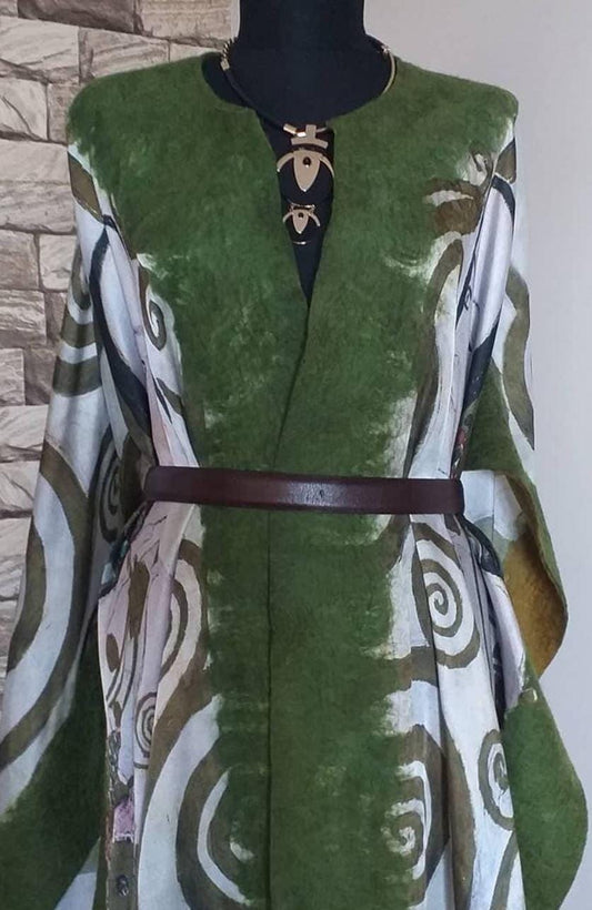 Handmade Silk and Felt Poncho-Mom