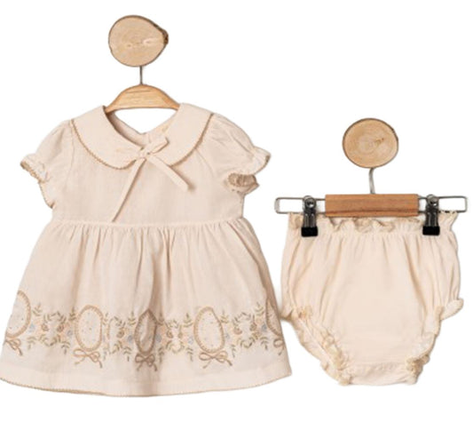 Vintage-Inspired Baby Dress & Bloomers Set