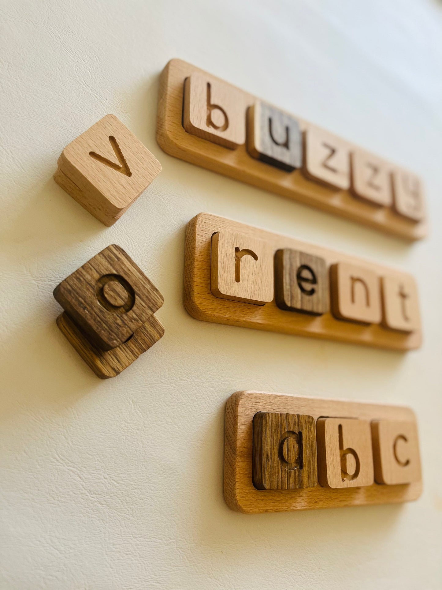 Wooden Alphabet Board | Word Building Set Trays| Learning Letters | Wooden Lowercase Letters| Wooden Alphabet Letters