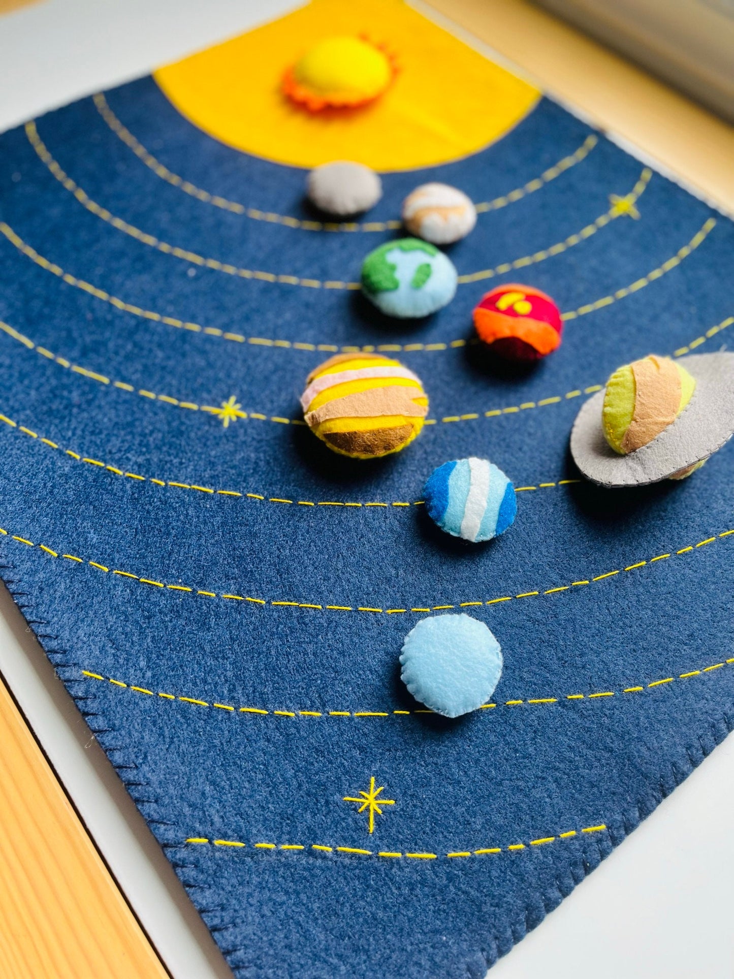 Felt Planets | Felt Solar System | Stuffed Planets | Play Mat | Solar System Mat