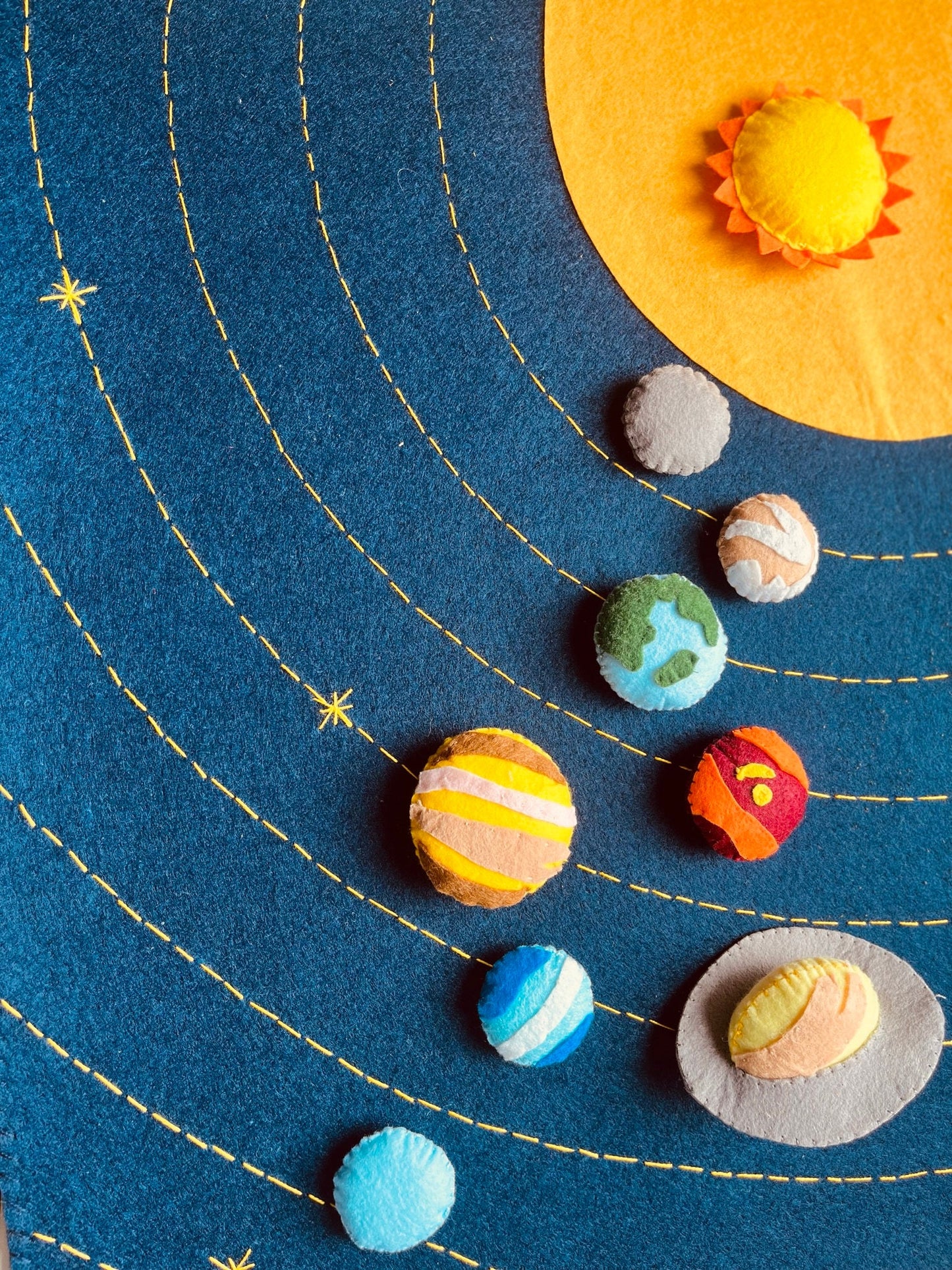 Felt Planets | Felt Solar System | Stuffed Planets | Play Mat | Solar System Mat