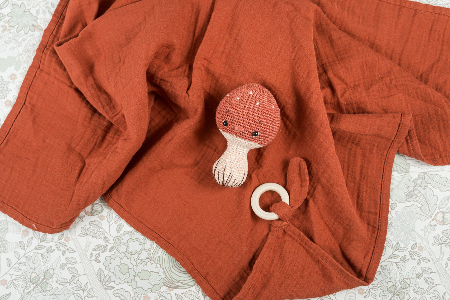 Gift for Newborn, Crochet Mushroom Rattle, Amigurumi Mushroom, Amigurumi Rattle, Baby Gift Set