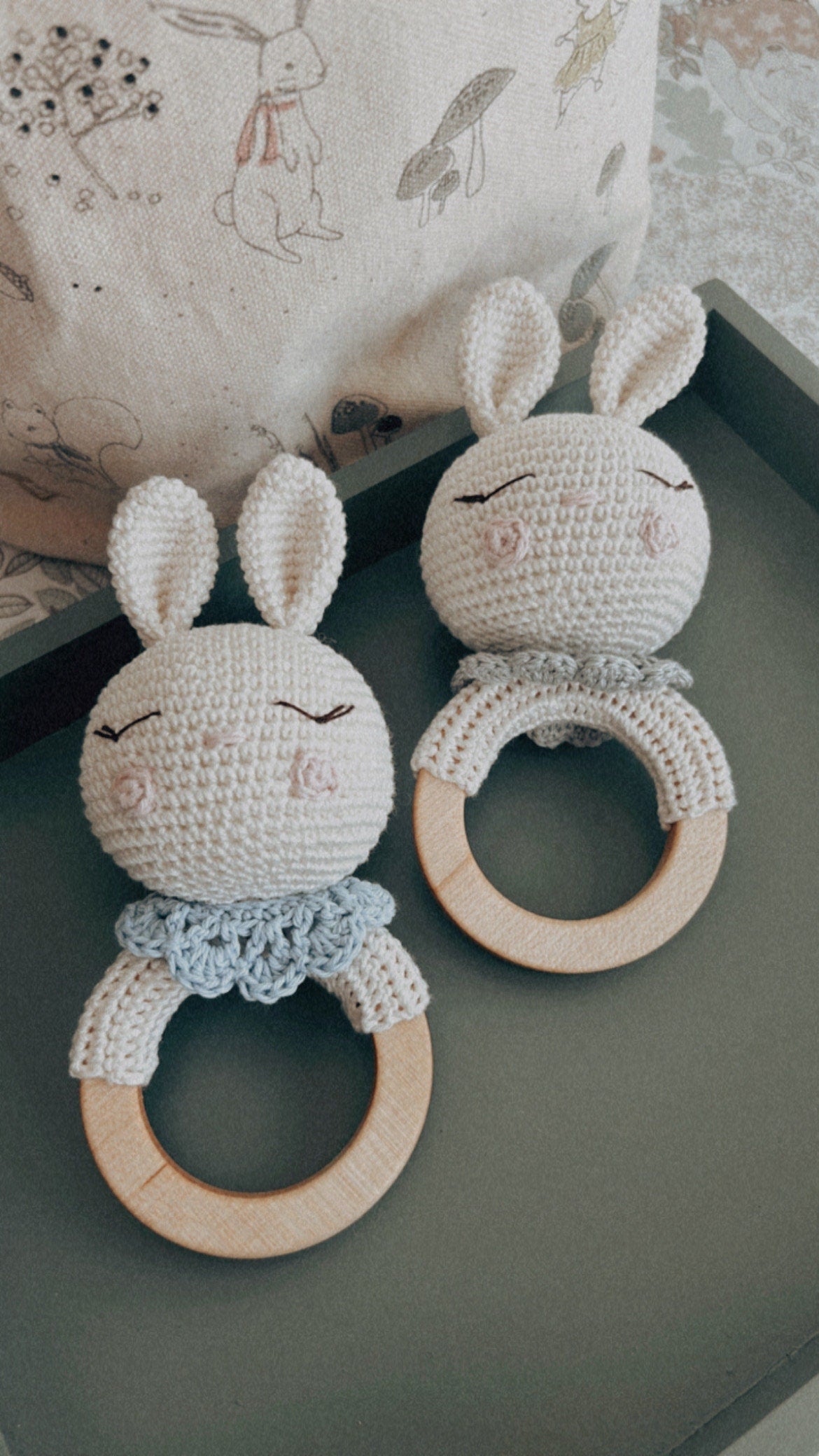 Gift for Newborn, Crochet Bunny Rattle, Amigurumi Rattle, Unisex Baby Shower Gift, Gift for Babies