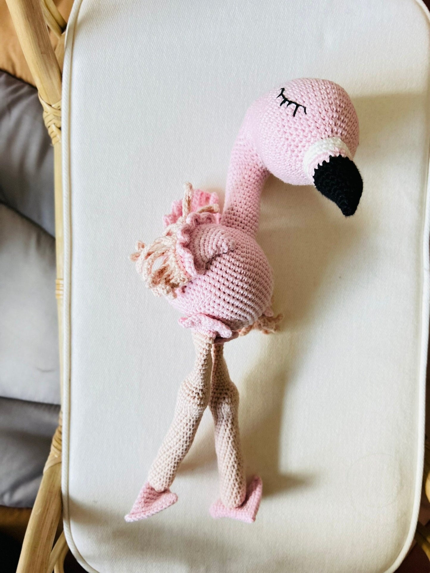Gift for Newborn, Crochet Pink Flamingo Toy for Kids,